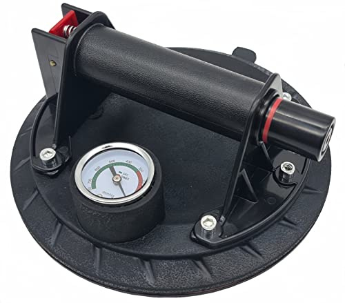 Vakuum Saugheber mit Manometer für glatte und leicht strukturierte Oberflächen bis 110 kg mit Koffer Glasheber Plattenheber Vakuumheber