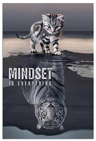 Poster mit inspirierenden Zitaten, Mindset Is Everything, motivierende Leinwand-Wandkunst für Wohnzimmer-Dekoration, ästhetische Vintage-Poster und Drucke, Leinwandgemälde, Wandkunst über Bett, Wand,