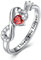 CRYSLOVE Anello Birthstone Cuore Regolabile Donna Argento 925 Ragazze Anello Cuore Regolabile Infinito Anelli Fortunata Banda Gioielli Regalo San Valentino Natale Festa della Madre Compleanno