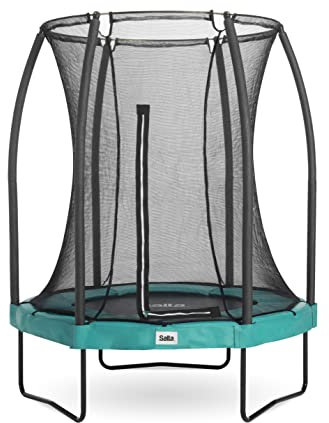Salta Comfort Edition - Trampolin mit Sicherheitsnetz - ⌀ 153 cm - Rund - Schwarz/Grün/Pink (Grün)