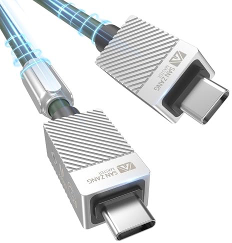 SAN ZANG MASTER 20Gbps USB C auf USB C Kabel für USB 3.2 Gen 2 Kabel, 240W 48V/5A PD3.1 Ladekabel, 4k@60 Hz Displayport-Kabel Video, 240 W Schnellladung, 20 Gbit/s Datenübertragungskabel 0,5 m, Grün
