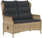 vidaXL Gartenbank, Sitzbank 2-Sitzer mit Kissen, Parkbank Verstellbare Rückenlehne, Gartenmöbel Bank Stahlrahmen, Braun Poly Rattan
