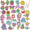 AUAUY 30 PCS Diamant Painting Kinder Set, DIY Diamant Malerei Aufkleber, 5D Diamant Painting Bilder Sticker mit Werkzeug, Niedlich Diamond Painting Bilder für Kinder Spielzeug Geschenke