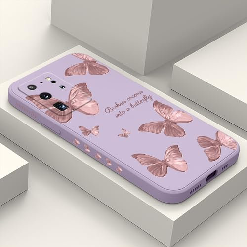 LEECG für Samsung Galaxy S20 Ultra Hülle Kreative Muster Weiches Silikon Mikrofaser Futter Seite Kreatives Design für Samsung S20 Ultra Handyhülle 6,9 Zoll-Hellviolett 3