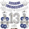 Ohaoduo 13. Geburtstag Deko Blau Silber, 13. Geburtstagsdeko Luftballons Blau Silber, Offizielle Teenager 13. Dekoration, 13 Jahr Ballon , Geburtstagsdeko 13 Junge