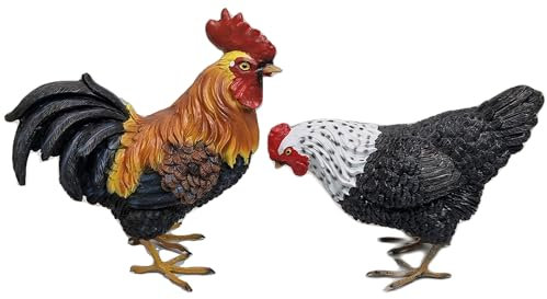 Fachhandel Plus Dekofiguren Hahn und Huhn Gartenfiguren Tierfiguren Indoor Outdoor
