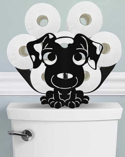 Wigag Labrador Retriever Toilettenpapierhalter Ständer für zusätzliche 8 Rollen, lustiger, dekorativer freistehender Toilettenpapier-Aufbewahrung, Bauernhaus, Badezimmer, Tierdekoration, Zubehör