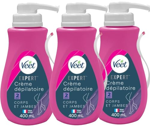 Veet - Crème Dépilatoire Expert 400mL - Lot de 3