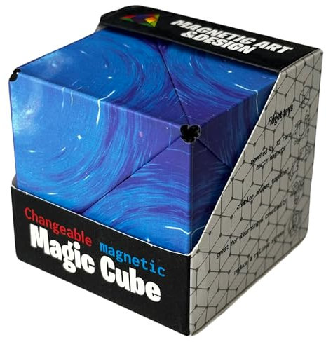 Formwechsel Zauberwürfel – Infinity Cube - Magnetwürfel 3D - Anti Stress Spielzeug - 36 Seltenerdmagnete - Über 70 Formen Verwandelbar (Starry Sky Blue)