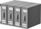 KYEVIS Bed Sheet Organiser, 4 Pack Bedding Storage Box with Handle and Clear Window, Foldable Bedding Organiser for Bedding Clothes Blankets, Grey