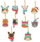 RuiDay 5/6pcs Christmas Tree Pendants, 2024 New 5D Diamond Drawing DIY Xmas Tree Hanging Ornament Kit, Special Shape Diamond Christmas Pendants Decoration (Cartoon Critter (10pcs))