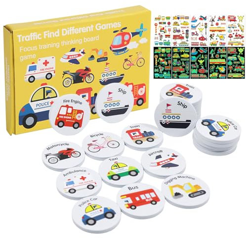 Memory Spiel, Merkspiel Legekartenspiel aus Holz ab 3 4 5 Jahre, Montessori Spielzeug Memo Spiel, Fahrzeuge Memory Matching Kinder, Gedächtnisspiel Lernspiele Memospiel Kartenspiel Pädagogisches