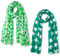 DTOFOOT 2 Stück Kleeblatt Schal Damen, Langer Schal Satin Seidenschal mit Irischem Kleeblatt Weiß Grün St. Patrick's Day Schaltuch für Feiertags Outfit Parade Partyzubehör St Patricks Day Geschenk