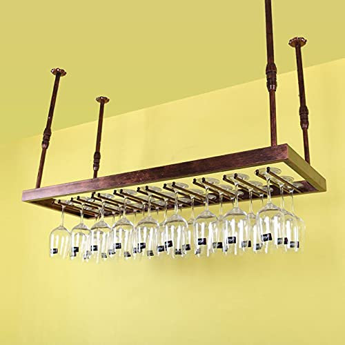 Upside Down Weinglas- und Flaschenhalter, Decken-Weinregal für kreative Dekoration im europäischen Stil, stabile Stielgläser und Flaschenständer, Hängender Nizer für Zuhause (35 cm)