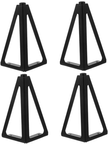 UKCOCO Lot De 4 Pieds De Canapé De Lit Darmoire De Meuble en Fer À Haute Charge pour Table TV Noir 15 Cm