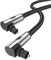 EMK 90 Degree Optical Cable 0.5M,360 Degree Swivel Adjustable Right Angled Optical Audio Cable Toslink Cable Fiber Optic Cord for Home Theater, Soundbar, Gaming Console, Speaker