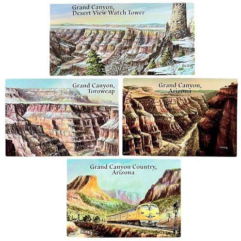 VALDEIG 4X Grand Canyon National Park Kühlschrankmagnet, Kühlschrank-Magnete US Souvenir Deko Kühlschrankmagnete Geschenkidee I Love Arizona Colorado River USA Route 66 Amerika Magnet Sticker, P