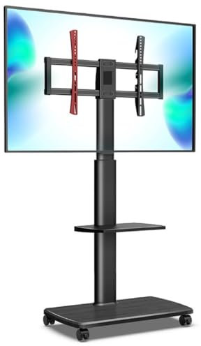 Support Tv Suporte Television Support TV Roulant Pour Téléviseurs De 37 À 75 Pouces, Chariot TV Mobile Sur Roulettes, Supports De Sol Universels Hauts Avec Support Pivotant Support Tv Universel(With p