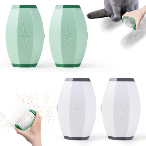 Fusselrolle wiederverwendbar Tierhaarentferner – abwaschbar und tragbar – Hundehaare entfernen zu Hause, im Büro oder Auto (4 Stück, Weiß & Grün)