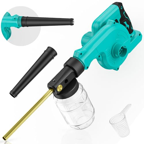 Rozlchar Elektrischer Pulverzerstäuber Kieselgur Kompatibel Für Makita 18V Akku (ohne Akku), Schnurloses Laubbläser für Garten, 1 Liter Gebläse-Staubegerät für Kieselgur, 19 cm Düse