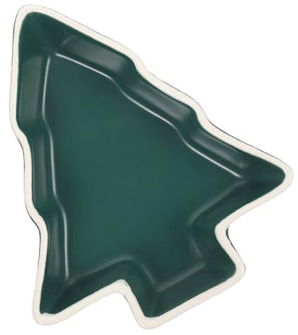 VICASKY Piatto Piano in Ceramica Ciotola Piatti Natalizi Piatto Da Portata Di Natale Piatti Per Antipasti Di Natale Vassoio Di Frutta a Forma Di Albero Di Natale Ciotole Antipasto Verde