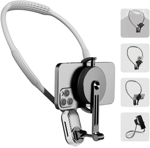 GODT GAME Magnetic Neck Phone Mount – Hands-Free POV Chest Holder for iPhone 16/15/14/13 Pro Max – Adjustable, Strong Magnet, Quick Release for Vlogging, Video Recording, Live Streaming