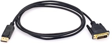 JZK 1,8 m DisplayPort-auf-DVI-Kabel, vergoldetes unidirektionales DisplayPort-Stecker-auf-DVI-Stecker-Adapterkabel für Laptop, Projektor, Monitor, HDTV, für Lenovo, für Dell, für HP