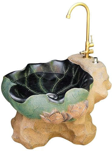 Freistehendes Waschbecken, Bodenmontiertes Aufsatzwaschbecken mit Wasserhahn, Vintage-Design für Bad, Garten oder Waschküche
