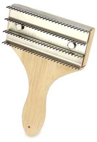 BlesConi Rastrello per lucidatura, manico in legno e ingranaggio in acciaio inox per pulizia composta