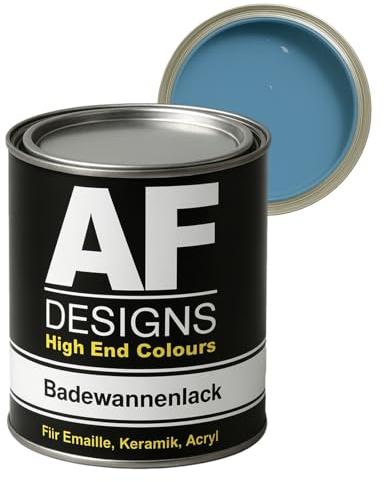 Alex Flittner Designs Badewannenlack in Pastellblau RAL5024 hochglänzend | Hochwertiger 2K Badewannenlack mit Härter - Extrem strapazierfähiger Emaille - Lack für Badewannen, Duschen, Waschbecken und