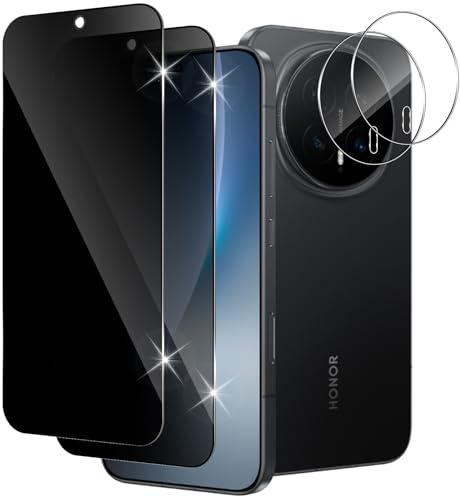 Xunzii Verre Trempé Anti-Espion pour Honor Magic8/Magic 8 avec HD Caméra Arrière Protecteur [2+2 Pièces ], Dureté 9H Film Protection écran de Confidentialité, Anti-Spy Anti-Trace Privacy Protecteur