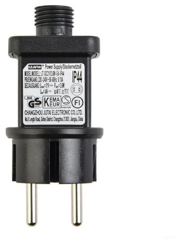 TONIXY 31V 3,6W IP44 Netzteil Für Außen Lichterketten Kompatibel Mit LED String, Netz Und Eiszapfenlichtern Kunststoff Adapter Für Bis Zu 800 LEDs Mit Kaltsteckeranschluss(1 Stück)