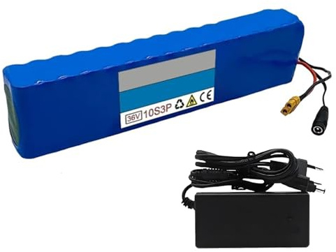 Batterie lithium rechargeable 36 V 10 Ah 10S3P pour vélos électriques, motos et scooters, pour moteurs de 200 W à 500 W 36V 10Ah,XT60+DC