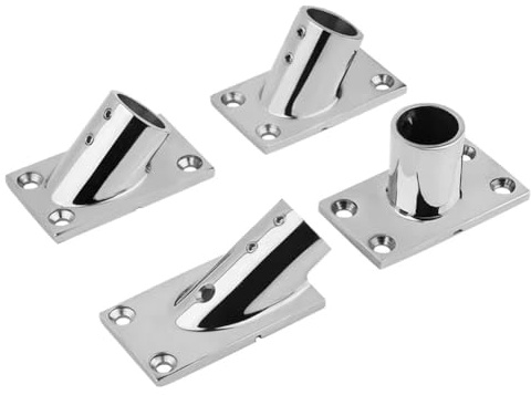 JoyousMall Base de main courante de bateau 22 mm, base rectangulaire en acier inoxydable 316, 30, 45, 60, 90 degrés, accessoire de montage de main courante