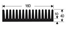 Fischer Elektronik 10022659 SK 85 100 SA Strangkuehlkoerper 0.85 K/W (L x B x H) 100 x 160 x 40mm, Schwarz