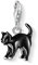 Thomas Sabo Damen Charm-Anhänger Katze schwarz Charm Club 925 Sterling Silber 0701-007-11
