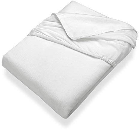 SETEX Kalmuck Spannbetttuch, 160 x 200 cm großer Matratzenschoner, 100 % Baumwolle, Classic, Weiß