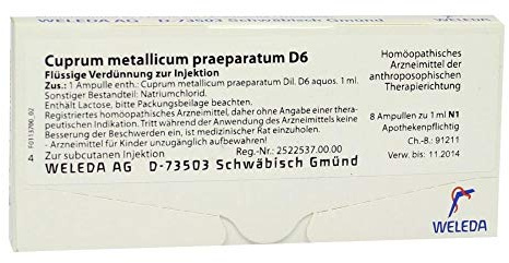 CUPRUM METALLICUM praep.D 6 Ampullen 8X1 ml