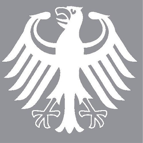 2X Auto Aufkleber Car Sticker Bundesadler Germany Deutschland (ca. 11x11 cm, Weiß)