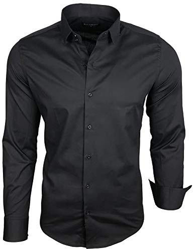 Baxboy Herren-Hemd Langarm/Business Freizeit Hochzeit/Bügelleicht/Slim-Fit/Anzug Kentkragen Hemd B-500