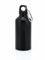 Aluminium Drinking Water Bottle with Screw cap and Carabiner, 400ml (Black)