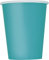 Unique- Paquete de 14 vasos de papel, Color azul cerceta, 266 ml (32126)