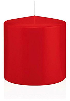 Wiedemann Stumpenkerzen, Wachs, Rot, 10 x 10 cm, 6-Einheiten