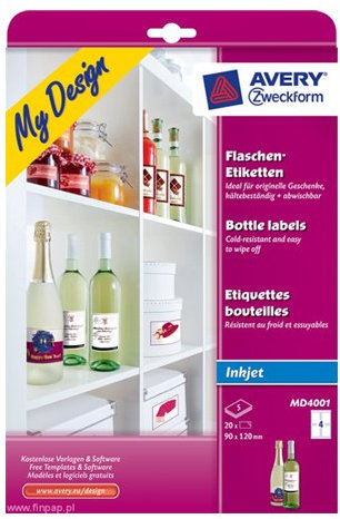 Avery Ausdruckbare Flaschenetiketten, 5 Stück
