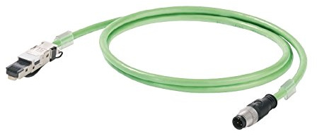 WEIDMÜLLER 1044470010 Netzwerkkabel 1m grün - Netzwerkkabel (1m, M12, RJ-45, grün)