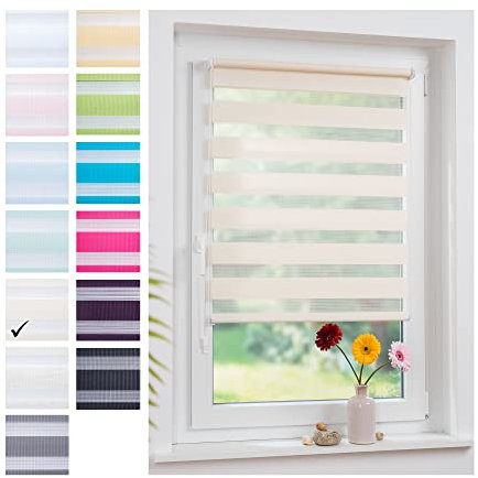 Liedeco® Duo Rollo Klemmfix - 80 x 210 cm Apricot/lichtdurchlässig/stufenlos verstellbar/leichte Innen-Montage ohne Bohren mit Klemmträgern