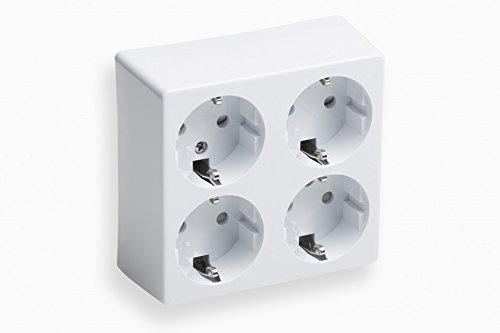 Steckdose Cube 4-fach AP weiß