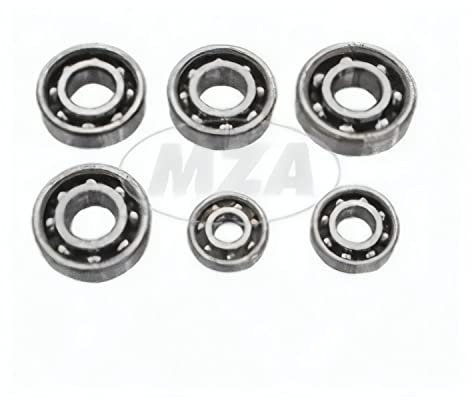 Kugellager SET, 6-teilig, Motor EM125, 125.1, 125.2, SKF- Markenlager - 2x 6204 / 1x 6304 / 1x 6202 / 1x 6204 / 1x 6201, ETZ125, ETZ150