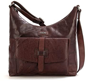 Spikes & Sparrow Leren Crossbodytas - Alabama - Donkerbruin
