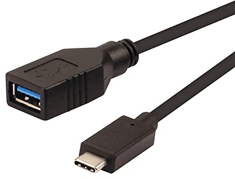 ROLINE USB 3.2 Gen 1 Kabeladapter, USB Typ C - A, ST/BU, OTG, schwarz, 0,15 m